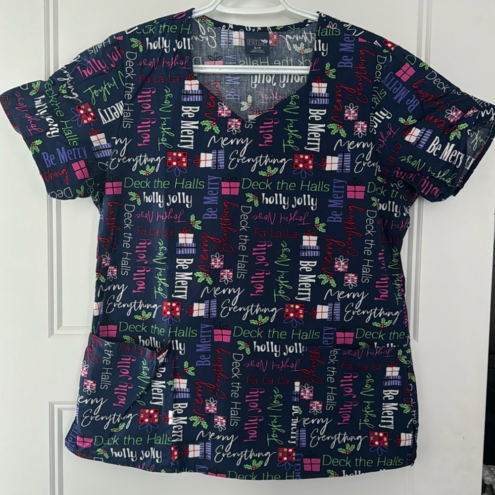 Christmas Scrub Top